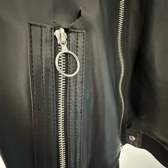 Kiwami DIESELBlack Leather Jacket Lamb - Size L Used, Stylish Design